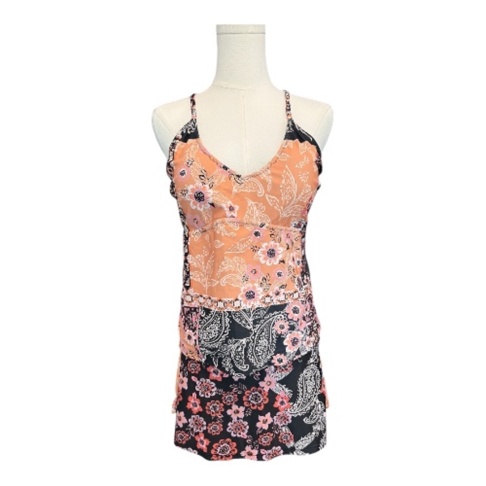 👙 EUC Women’s Multi Color Floral Paisley Tankini Set | Size XL